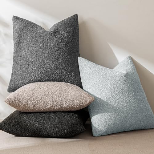 MIULEE 20x20 Decorative Boucle Couch Pillow Covers Sky - Image 5