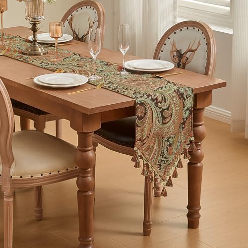 Loom and Mill Vintage Paisley Jacquard Table Runner 13x90 inch, Multi Color - Image 7