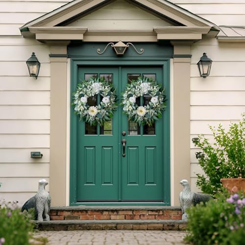 20" Spring Summer Wreath for Front Door Year-Round - Image 3