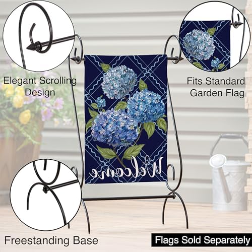 Evergreen Scroll American Garden Flag Stand | Premium Metal Iron Flag Holder Stand | Fits 12x18 Garden Flags for Outside | Weatherproof Outdoor - Image 4