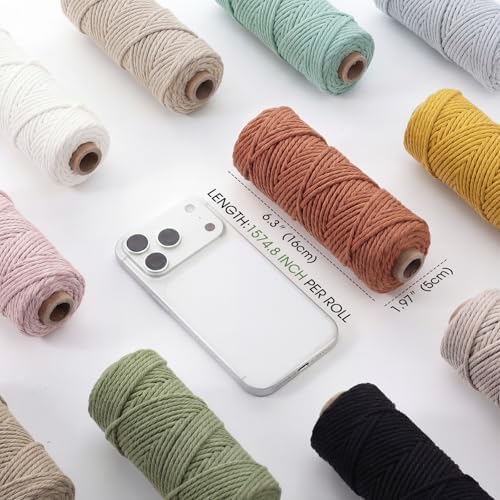 Timgle 20 Rolls Macrame Cord 3 mm X 875 Yards, Morandi Colors - Image 4