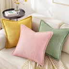 decorUhome Fall Corduroy Pink Throw Pillow Covers 22x22 Set of 2 - Image 5