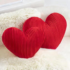 AELS Heart Shaped Pillow, Set of 2, Pleated Velvet Love Pillows, 20 & 16 Inches Decorative Throw Pillows, Valentines Day, Wedding, Living Room, Bedroom, Nursery Decor, Red by AELS