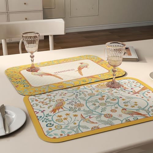 patdrea Designer Vintage French PVC Placemats Set of 6,12"x17"-Magnolia A - Image 5