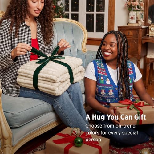 Bedsure Soft King Size Blankets for Bed Khaki 108"x90" - Image 5