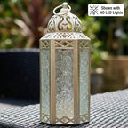 Vela Lanterns Decorative Indoor LED Candle Holder, White Gold, M, 2-Pack - Image 5