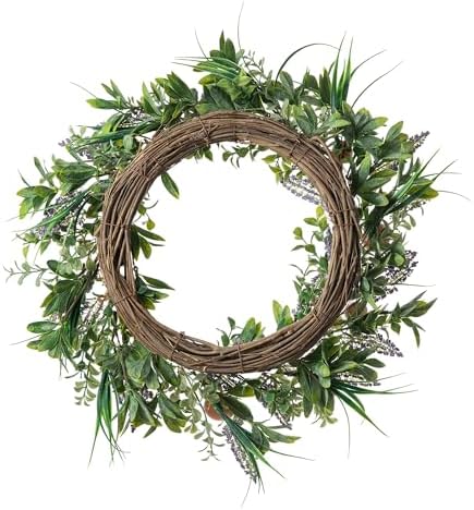 Glitzhome 22" D Easter Wreath with Artificial Easter Eggs Berries and Lavender for Front Door Wall Decor, Spring Easter Garland with Colored Eggs Berries Holiday Decoration - Image 7
