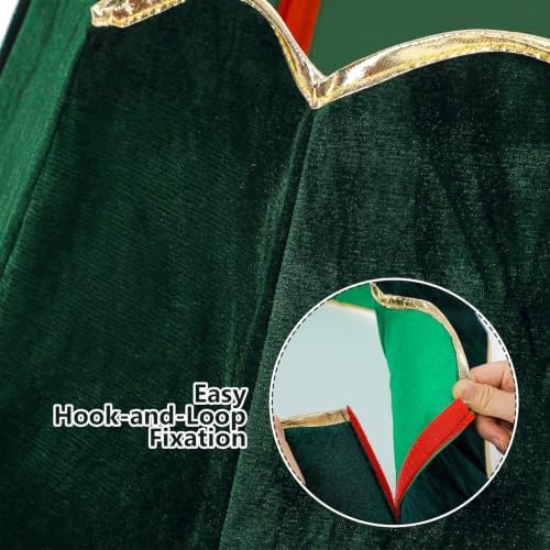 Hungdao Velvet Foldable Christmas Tree Collar, Green Tree Skirt, 28'' - Image 4