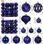 Christmas Tree Balls Ornaments Set, 48 Pcs Shatterproof Plastic Decorative Baubles Shiny Hanging Ball Ornaments for Xmas Tree Holiday Party Wedding Decoration, Royal Blue - Image 2