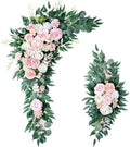 40 inch 2 Pack Faux Wedding Arch Flowers, Blush White Floral Swag by Unknown