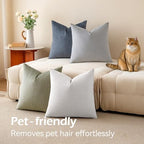 a moment Waterproof Throw Pillow Covers Set of 4,18x18 Inch Outdoor Stain Resistant Pet Friendly Pillowcases Cushion Covers for Patio Sofa and Living Room,Coastal Mist - Image 6