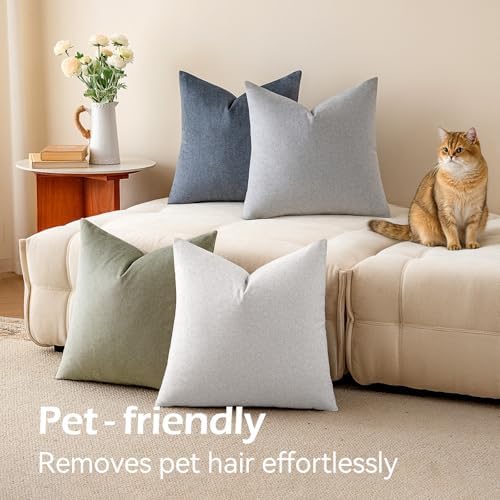 a moment Waterproof Throw Pillow Covers Set of 4,18x18 Inch Outdoor Stain Resistant Pet Friendly Pillowcases Cushion Covers for Patio Sofa and Living Room,Coastal Mist - Image 6