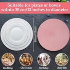 Buryeah 24 Pieces 13 Inch Christmas Round Placemats Circle Woven Place Mats Boho Decor Dining Table Mats Table Scape Hosting Friends for Wedding Birthday Dinner Parties (Pink) - Image 3