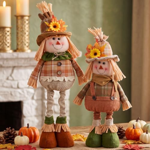 Capoda 2 Pack Thanksgiving Standing Scarecrow Decorations by Capoda