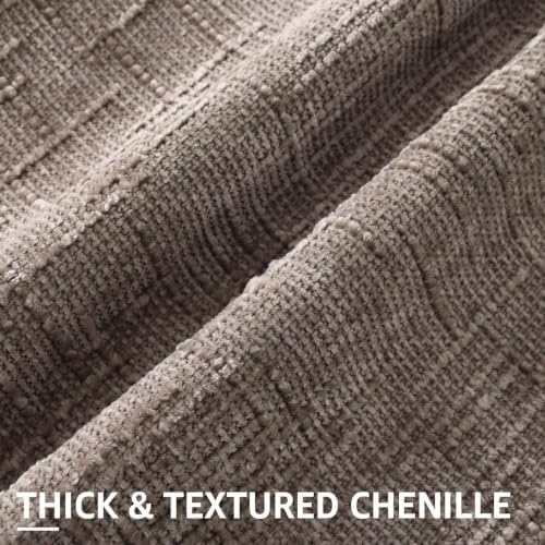 decorUhome Textured Chenille Throw Pillow Covers 24x24 Set of 2 Dusty Brown - Image 2