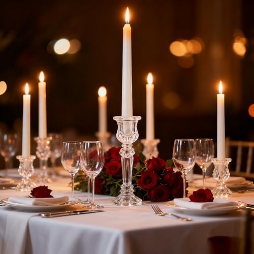 48 Pcs Clear Glass Taper Candle Holders Bulk, 2.5 in Taper Candle Holder - Image 5