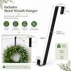 26 Inch Artificial Boxwood Wreath with White Flowers, Large Greenery Wreath - Image 6