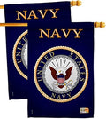 Breeze Decor Navy House Flag - 2 pcs Pack Armed Forces USN Seabee United State American Military Veteran Retire Official - Decoration Banner Small Garden Yard Gift Double-Sided Made in USA 28 X 40 by Breeze+Decor