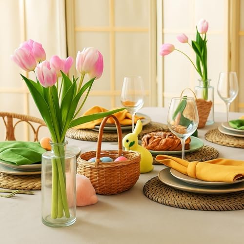 Honeydak Set of 24 Plastic Mini Bud Vases, Vintage Clear Decorative Vases Bulk for Table Centerpieces, Wedding Reception, Baby Shower, Home Decor, Housewarming Gift(Smooth) - Image 6