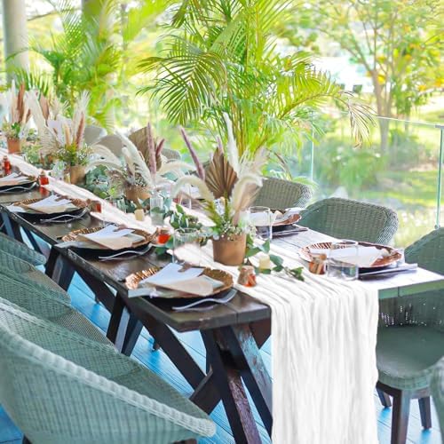 24 Pack White 10Ft Cheesecloth Table Runner - Image 6