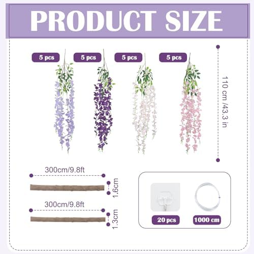 Bucherry Jungle Theme Decoration Set, Purple and Pink, Wisteria, 45 Pcs - Image 3