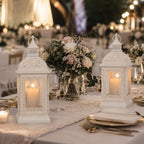 TRIROCKS Set of 2 Farmhouse Lantern 13'' H Decorative Outdoor Lantern Cream - Image 5