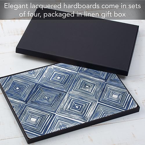 CounterArt Indigo Diamond Boxed Set of 4 Premium Hardboard Placemats - Image 7