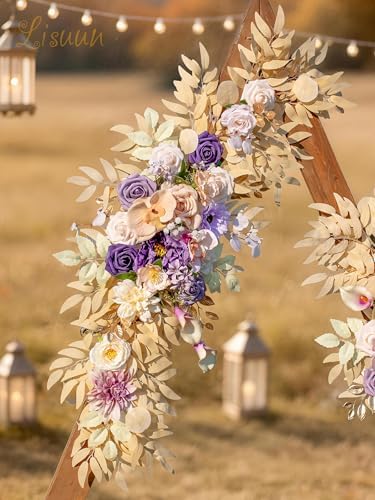 Lisuun Artificial Wedding Arch Flowers, 2 Large Floral Swags - Image 3