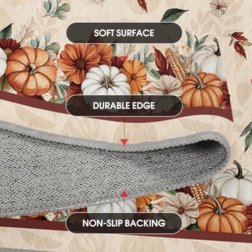Artoid Mode Pumpkins Floral Corns Fall Runner Rug 2x6 Feet - Image 6