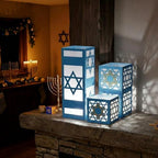 VIHOSE 12 Sets Hanukkah Table Decorations 3 Size Hanukkah Lantern Boxes Centerpieces with LED Candles Dreidel Star David Chanukkah Table Decor for Jewish Judaism Party Decor - Image 6