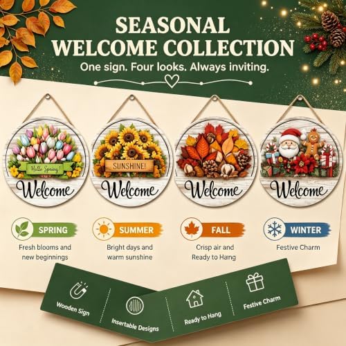 16Pcs Interchangeable Seasonal Welcome Sign，Welcome Sign For Front Door - Image 4