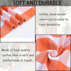 Orange and White Plaid Rug, 4' x 6' Fall Outdoor Front Door Decor Mat, Cotton Washable Hand-Woven Rug for Layered Doormat, Autumn Halloween Thanksgiving Carpet for Porch, Entryway - Image 4