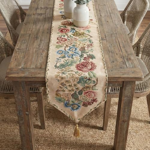 Tache Tapestry Colorful Country Rustic Morning Meadow Floral Table Runner 90 Inches Long - Image 4