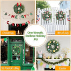 24 Inch Christmas Wreath – Artificial Norfolk Pine & Cedar Greenery, Full Holiday Wreath for Front Door, Wall, Window, Porch, Indoor & Outdoor Christmas Decor (1, 24") - Image 4