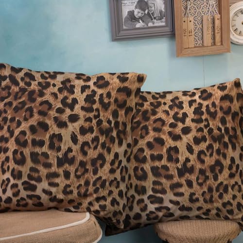 TOMWISH Leopard Print Pillow Covers 26x26 Set of 2 Throw Pillow Covers - Image 4
