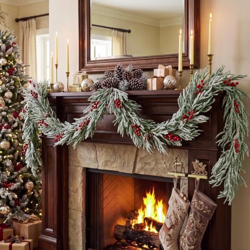 Thiccywoov 9ft Norfolk Pine Christmas Garland Decoration for Mantel by Jgiusenfg