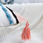 NUYECY Chenille and Cotton Long Pillow for Bed,Striped Textured Boho Long Lumbar Throw Pillow Cover 14x36,Neutral Accent Decorative Extra Long Body Pillow Case for Couch Sofa Bedroom,Turquoise - Image 3