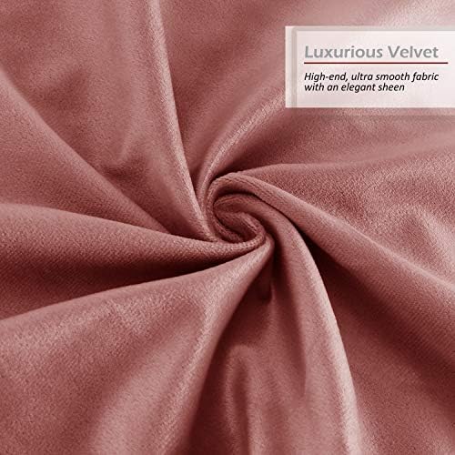 Nestl Throw Euro Pillow Covers, Cozy Velvet Decorative Pillow Covers 26x26 Inches, Soft Solid Couch Pillow Case for Sofa, Bed and Car, Set of 4 - Misty Rose - Image 5