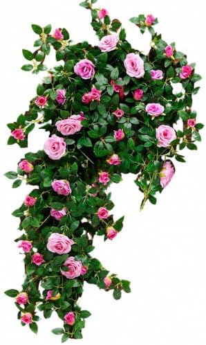 71in Artificial Rose Vine Silk Flower Garland Wedding Garden Decor(Purple) by Unknown
