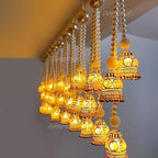 Divyakosh Wall Hangings for Home Decoration, Set of 4 Diwali Lights, Handmade Diwali Decoration, Door Valance Hanging with LED T-Lights for Wedding Decor - Image 5