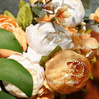 FiveSeasonStuff Mixed Cream & Apricot Artificial Peony Bouquet Set of 2 - Image 4