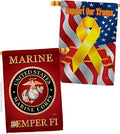 Breeze Decor Marine Corps House Flag - Pack Armed Forces USMC Semper Fi United State American Military Veteran Retire Official Support Our Troops - Banner Small Garden Yard Gift Double-Sided 28 X 40 by Breeze+Decor