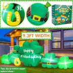 9.3FT St Patricks Day Inflatables Outdoor Decorations Shamrocks Clover Blow Up Inflatable Yard Decorations with LED Lights Spring St. Patrick's Green Outside Holiday Party Garden Lawn Decor - Image 2