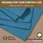 Native Fab Cloth Napkins Set of 12, 18x18 inch, Hemstitched Edges with Mitered Corners, Soft, Absorbent, Reusable Cotton Napkins for Celebrations, Events, Lunch, Dinner - Turquoise Blue - Image 4