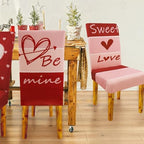 Valentine Chair Covers Set of 6 Valentines Heart Chair Back Covers Valentines Dining Chair Covers for Party Kitchen Valentines Day Decorations - Image 5