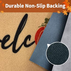 Fall Door Mat, Non Slip Front Porch Pumpkin Welcome Mat 24"x36" - Image 4