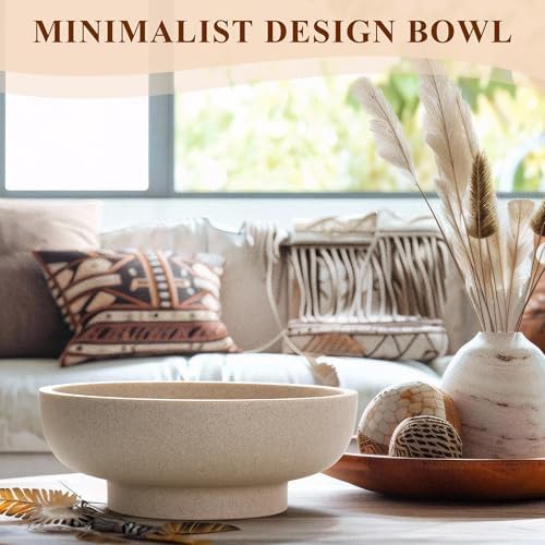 YMXYJM Decorative Resin Bowl, Large Fruit Bowl, Artificial Stone Beige - Image 4