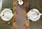 DII Fall Table Décor Embroidered Tabletop for Thanksgiving Dining, Table Runner, 14x108, Shimmering Leaves - Image 5