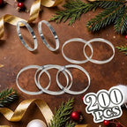 200 Pcs Silver Napkin Rings Bulk, Exquisite Round Napkin Ring Buckles, Suitable for Family Dinners, Weddings, Holiday Parties - Image 4
