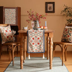 Patdrea Designer French Elegant Linen Table Runner,12"X71"-Puno B - Image 2